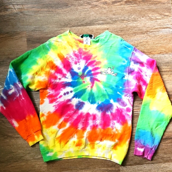 Peace Frogs Y2K Vintage Tie-Dye Sweatshirt Size Small - Picture 1 of 5
